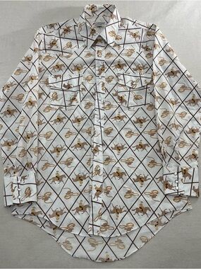Vintage ~70s K-Mart Rodeo Ranch Horse Pearl Snap Western Cowboy Shirt Men's M